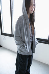 rough slub hoodie zip-up(4colors)
