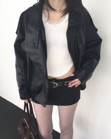 ハイネックレザージャケット