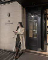Peaked color Wool long coat