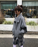 Nuan High-Neck Buckle Quilted Coat