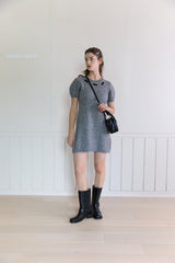 RIBBON PUFF KNIT DRESS (2COLORS)