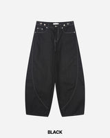 ステッチバックルデニムパンツ