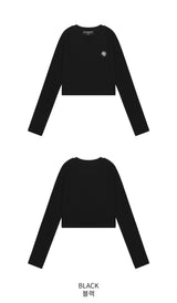 ロゴステッチクロップロングスリーブ