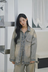 ヴィンテージ ルーズフィット ワイドデニムジャケット