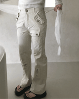 Louple Cargo Pocket Semi Bootcut Long Pants