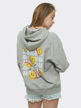 Korean Smile Hoodie Gray