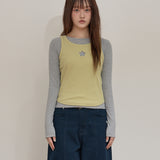 Star Cut Out Top SET Layered T-shirt