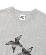 ツインスターチェックアップリケ半袖Tシャツ グレー(CV2FMUT544A)