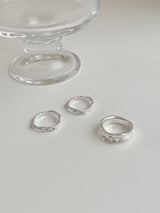 [3 set] vintage wave layered ring