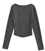 [mnem] sculpted eyelet tee (charcoal)