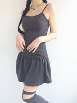 Shirring Flared Dress