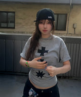 MM THREE SYMBOL LOGO T-SHIRTS (MELANGE GRAY)