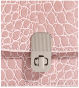 Luxury Croc-Embossed Mini Square Bag Chain Handle Crossbody Shoulder Bag