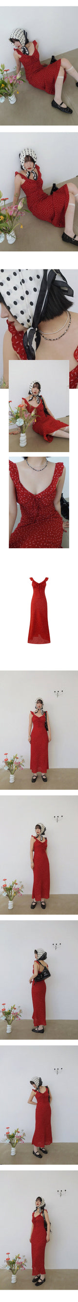 ABOUT TIME FLORAL WRINKLE LONG DRESS