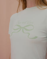 ラブリボンクロップTシャツ-MINT