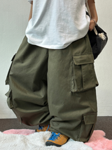 MULTI ALL CARGO SEMI WIDE BALLOON LONG PANTS 💚🐝🩶🖤 - 3 COLORS