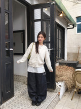ノンフェードステッチバルーンワイドデニムパンツ