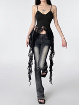 Bella Lace Uneven Sleeveless