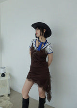 DOT TIE SCARF STRAP TOP