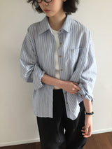 Summer pinstripe shirt (2color)