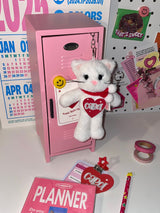 white cat carol keyring