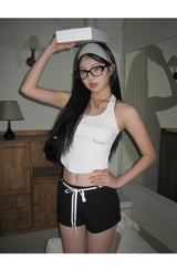 White Ribbon High Short Pants
