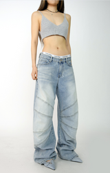 wing denim pants(2color)