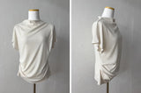 Brick Shirred Cap Sleeve T-shirt