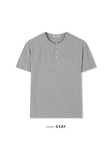 Ribbed Muscle Henley Neck