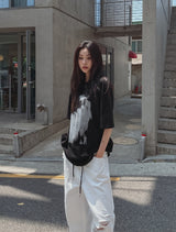 ピーポープリンティドコットン半袖Tシャツ