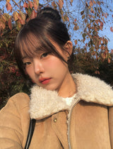 [Fur Lining] Rat Wool Suede Mustang Jumper