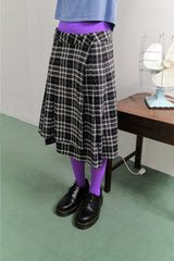 Formal Check Wrap Skirt (2color)