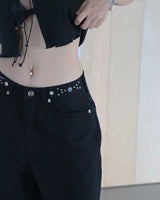 Ethnic Parts Black Wide Pants