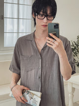 Edith Linen Half Shirt