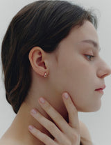 26SS★ H Edition Silver Rainy One-Touch Earrings