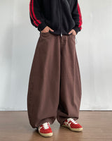 Brown Curved Denim Pants