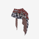 Chena unbalanced checkered cancan skirt