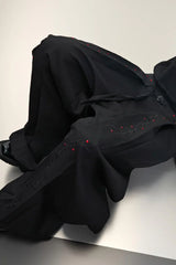 Rhinestone Embroidered Ribbon Trousers