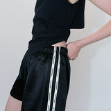 Silky satin shorts black