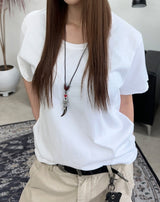 ルーブルカットオフUネックTシャツ