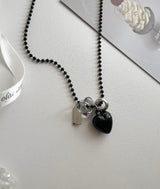 blo black chic stainless steel bold heart county line layered long necklace