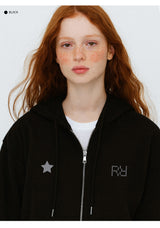 STAR GRID POINT OVER FIT 2-WAY ZIP-UP (2color)