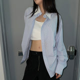 OVER STRIPE STRING SHIRT