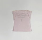 Thankstoo Lace Tube Top (light pink)