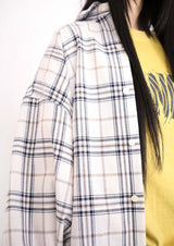 (UNISEX)ナーディーオーバーサイズチェックシャツ