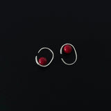 [925silver] Red point earring