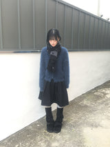 ルーズフィットソフトファーカーディガン