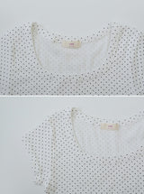 Dot Slim U-neck Short Sleeve T-shirt (3color)