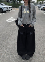 I Love ストライプフードジップアップ