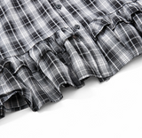 Avina Plaid Peplum Blouse